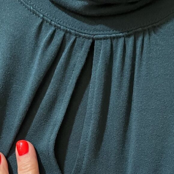 FREE PEOPLE Long Sleeve Turtleneck Bell Sleeve Top Teal Women’s Size Medium - Picture 4 of 6